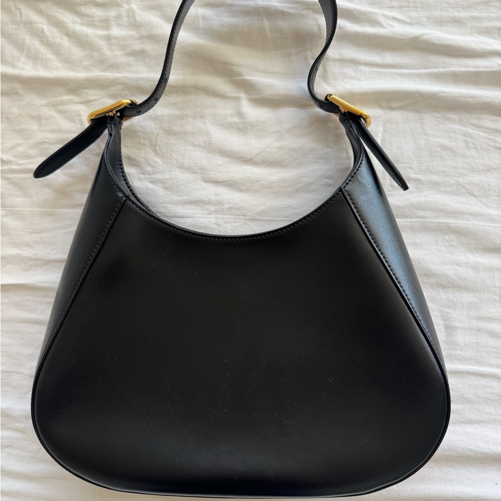 Prada Black Shoulder Bag with Gold Accents